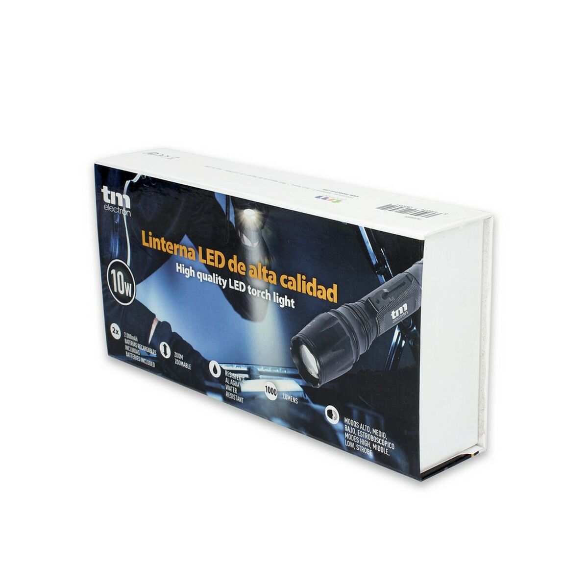 Ficklampa LED TM Electron REC Svart 10W